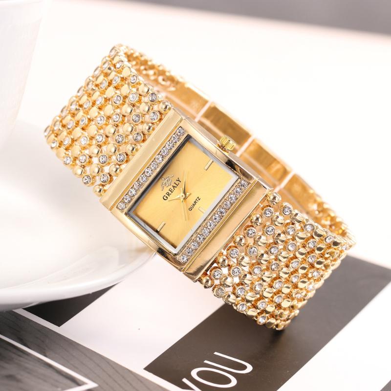 Wristwatches Luxury Ladies Metal Quartz Mesh Belt Square/Round Dial With Diamond Horloges Case Kadin Kol Saati Zegarki Damskie Women Clock, Gold
Wristwatches Luxury Ladies Metal Quartz Mesh Belt Square/Round Dial With Diamond Horloges Case Kadin Kol Saati Zegarki Damskie Women Clock, Gold