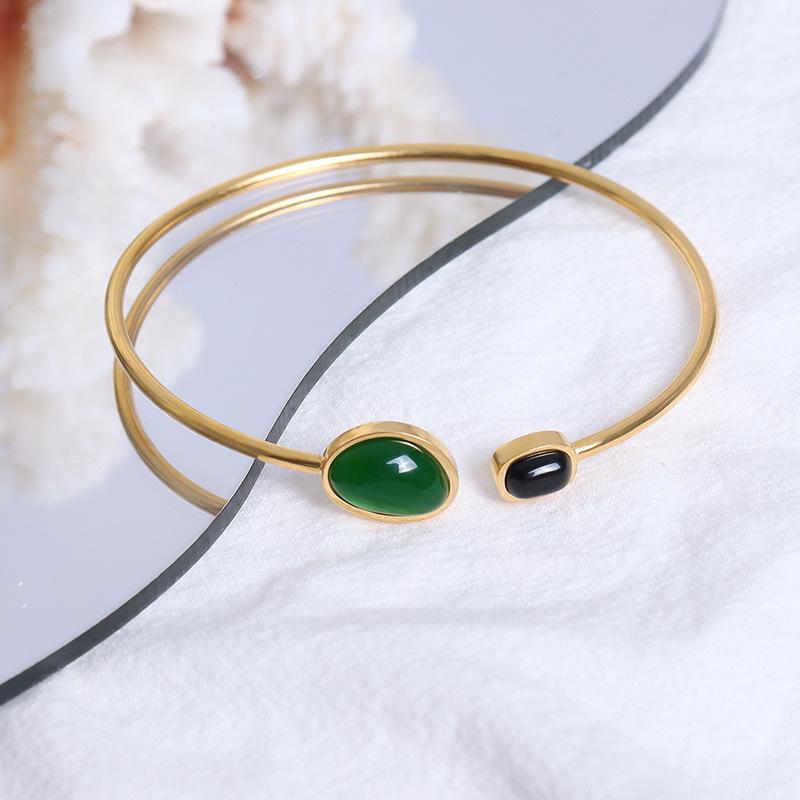 Bangle 316L Stainless Steel Classic Round 2MM Cuff Simple Style Black Agate Versatile Bracelets Bangles For Women Grils Gift
Bangle 316L Stainless Steel Classic Round 2MM Cuff Simple Style Black Agate Versatile Bracelets Bangles For Women Grils Gift