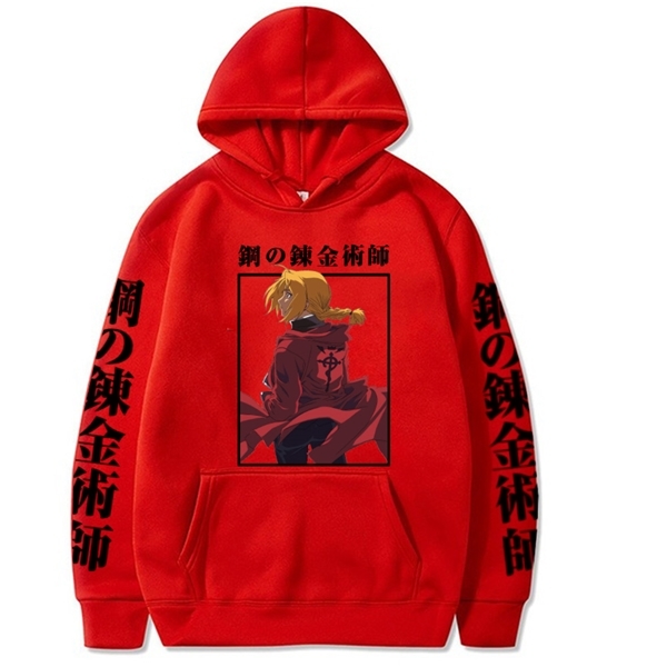 Fullmetal Alchemist Anime Hoodie Fashion Long Sleeve Casual Loose Print Man and Woman Cloth Y0809