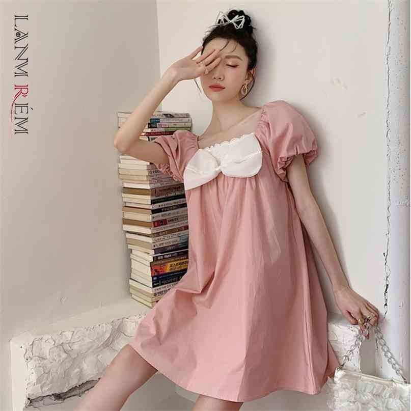 Summer Bow Dress for Women Square Collar Short Puff Sleeve Pink Patchwork Female Cute Streetwear Dresses 2D1776 210526
Summer Bow Dress for Women Square Collar Short Puff Sleeve Pink Patchwork Female Cute Streetwear Dresses 2D1776 210526