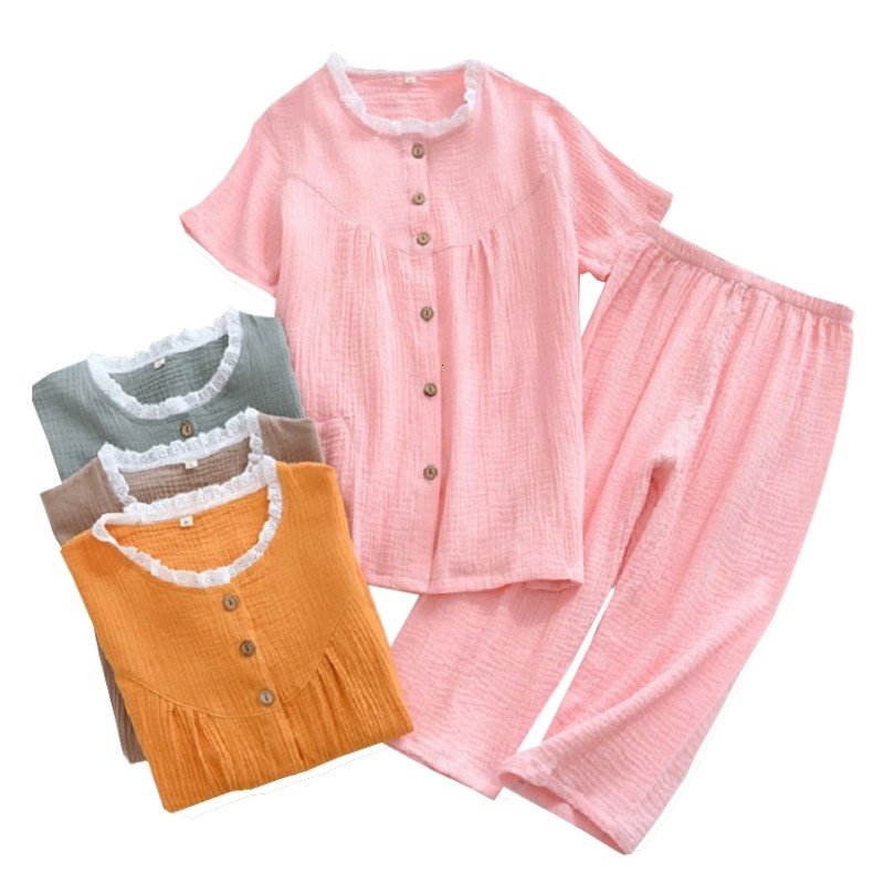 Women's Sleepwear Spring Summer Ladies Soft Cotton Simple Style Short Sleeve+Calf Length 2Pcs Solid Color Pajamas Set Women Round-, Yellow
Women's Sleepwear Spring Summer Ladies Soft Cotton Simple Style Short Sleeve+Calf Length 2Pcs Solid Color Pajamas Set Women Round-, Yellow