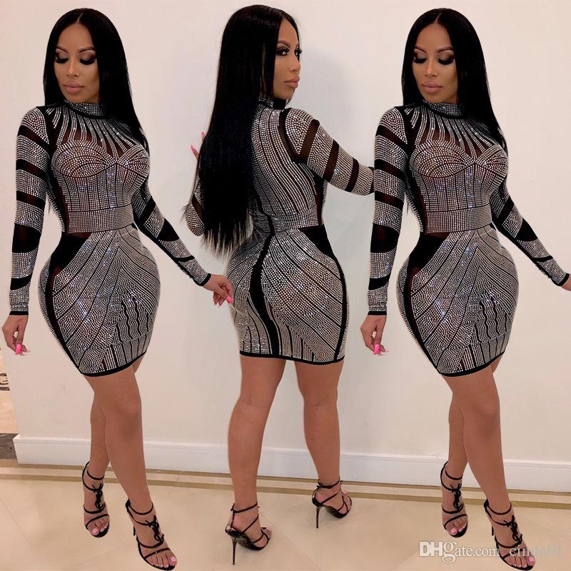 Women New Style Sexy Night Club Fashionable Set auger Round Collar European And American Wind Party Dresses, Black
Women New Style Sexy Night Club Fashionable Set auger Round Collar European And American Wind Party Dresses, Black