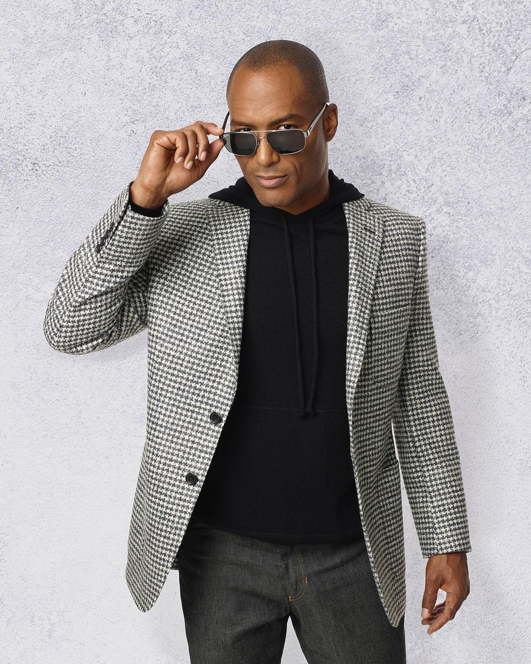 Grey Checked Double Single Breasted Men Suits Slim Fit Groom Party Coat Tailored Work Casual Wear