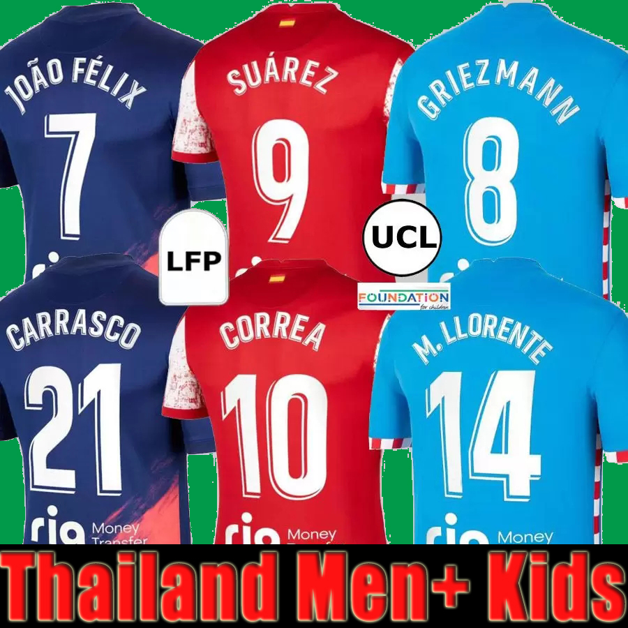 21 22 Atletico Soccer Jerseys SUAREZ GRIEZMANN JOÃO FÉLIX 2021 2022 Madrid M. Llorente CORREA KOKE Camisetas de fútbol LEMAR CARRASCO men and kids kit Football Shirt, Kids home
21 22 Atletico Soccer Jerseys SUAREZ GRIEZMANN JOÃO FÉLIX 2021 2022 Madrid M. Llorente CORREA KOKE Camisetas de fútbol LEMAR CARRASCO men and kids kit Football Shirt, Kids home
