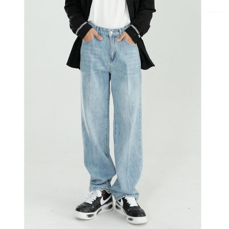 Men' Jeans Korean Men Pants Straight Cowboy Trousers Tall Man Retro Blue Denim Oversize For Streetwear Wide Leg Baggy, Light blue 
Men' Jeans Korean Men Pants Straight Cowboy Trousers Tall Man Retro Blue Denim Oversize For Streetwear Wide Leg Baggy, Light blue