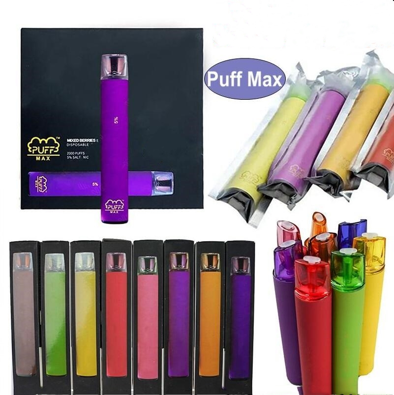 Newest PUFF max E-cigarettes Disposable Vapes Device Built in 1200mah Battery Cartridge Pods 2000 Puffs All-In-One Vape Pen 8 Colors Bang xxl
Newest PUFF max E-cigarettes Disposable Vapes Device Built in 1200mah Battery Cartridge Pods 2000 Puffs All-In-One Vape Pen 8 Colors Bang xxl