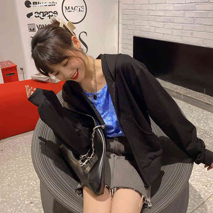 8 candy colors korean soild color Women Autumn Hoodie Coats Zipper Jacket Casual Clothing Tops Female Coat womens (F4100) 210423