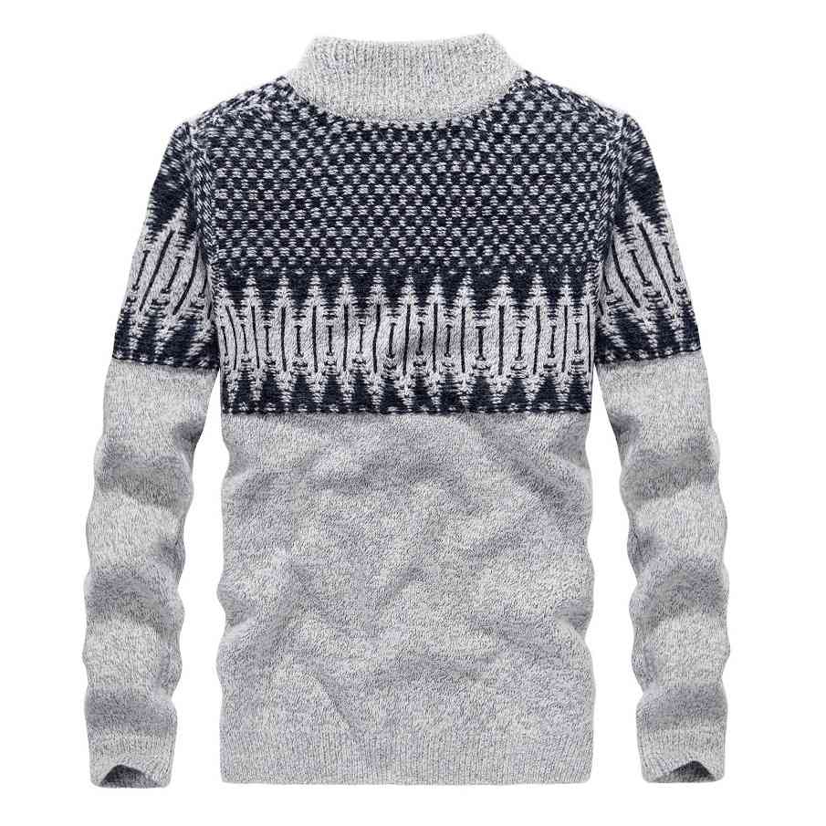 Knitted Autumn Winter Fashion Mens Cardigan Zipper Sweater Casual Patchwork Thick Full Zip Knitwear Coat Male Pattern Style 210518