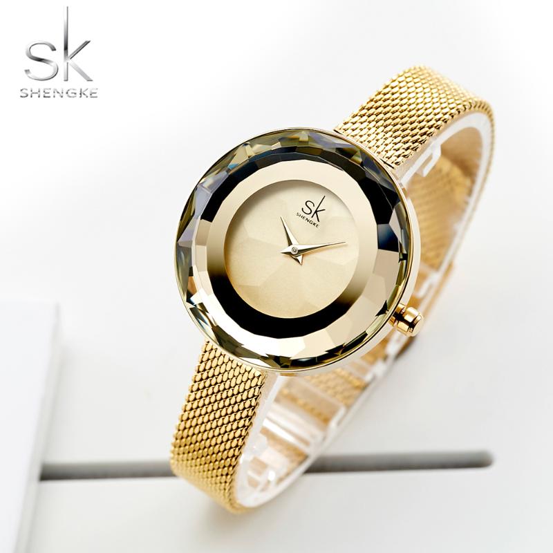 Wristwatches Shengke Fashion Luxury Ladies Watch Prism Fac Gold Steel Mesh Quartz Women Watches Top Brand Clock Relogio Zegarek Damski, Silver
Wristwatches Shengke Fashion Luxury Ladies Watch Prism Fac Gold Steel Mesh Quartz Women Watches Top Brand Clock Relogio Zegarek Damski, Silver