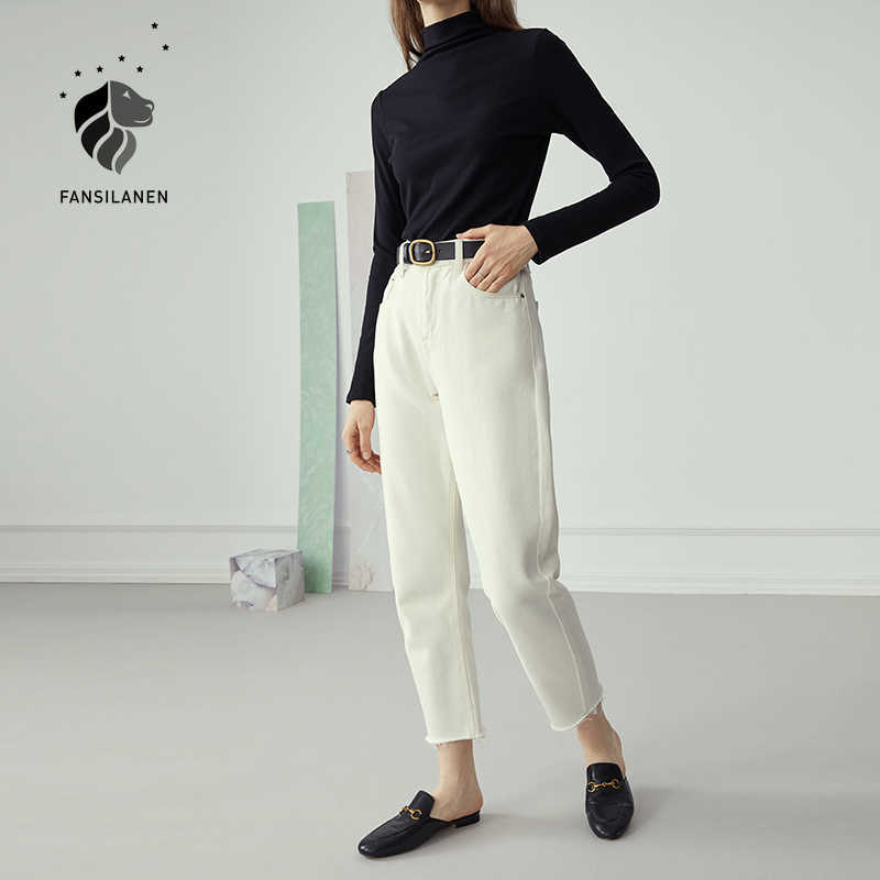 FANSILANEN Cotton tassel fringe white straight jeans Women high waist ripped Female spring oversize casaul denim pants 210607
FANSILANEN Cotton tassel fringe white straight jeans Women high waist ripped Female spring oversize casaul denim pants 210607