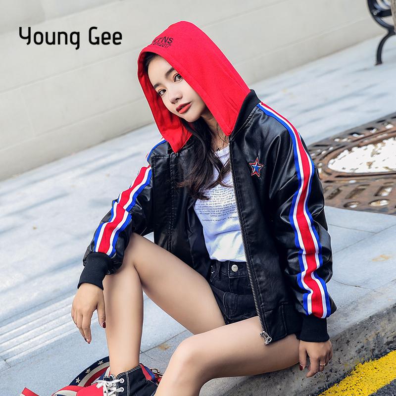 Women's Leather & Faux Young Gee Women Hoodies Coats Winter Autumn Black Motorcycle Outerwear PU Jackets For Girls Overcoat Chaqueta Mujer
Women's Leather & Faux Young Gee Women Hoodies Coats Winter Autumn Black Motorcycle Outerwear PU Jackets For Girls Overcoat Chaqueta Mujer