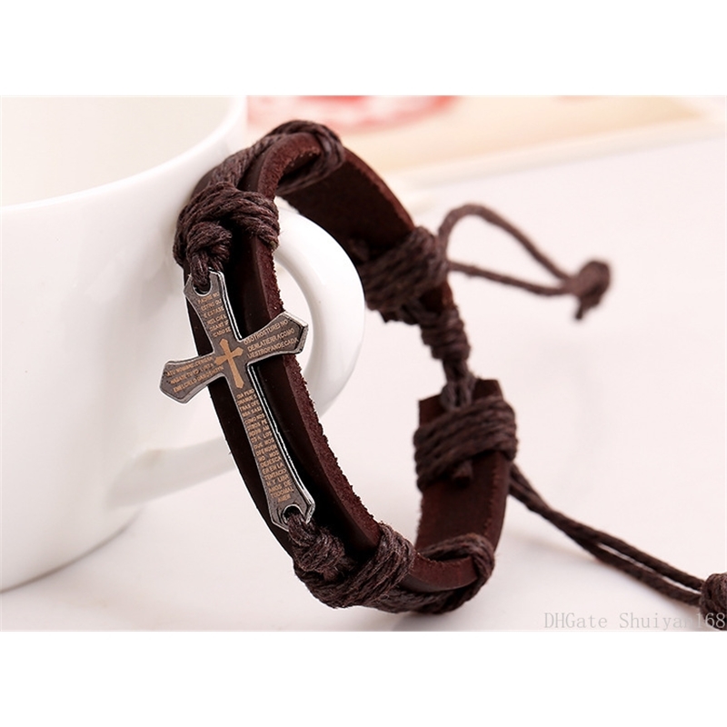 charm bracelets cross leather punk for women men handmade braid genuine wrap bangle vintage statement jewelry christmas gift jdxh enpd, Golden;silver
charm bracelets cross leather punk for women men handmade braid genuine wrap bangle vintage statement jewelry christmas gift jdxh enpd, Golden;silver