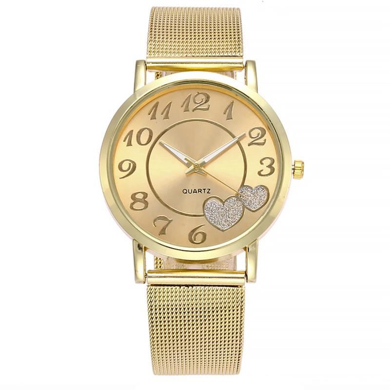 Wristwatches Women Mesh Love Heart Dial Wrist Watches Fashion Casual Women'S Steel Quartz, Gold
Wristwatches Women Mesh Love Heart Dial Wrist Watches Fashion Casual Women'S Steel Quartz, Gold