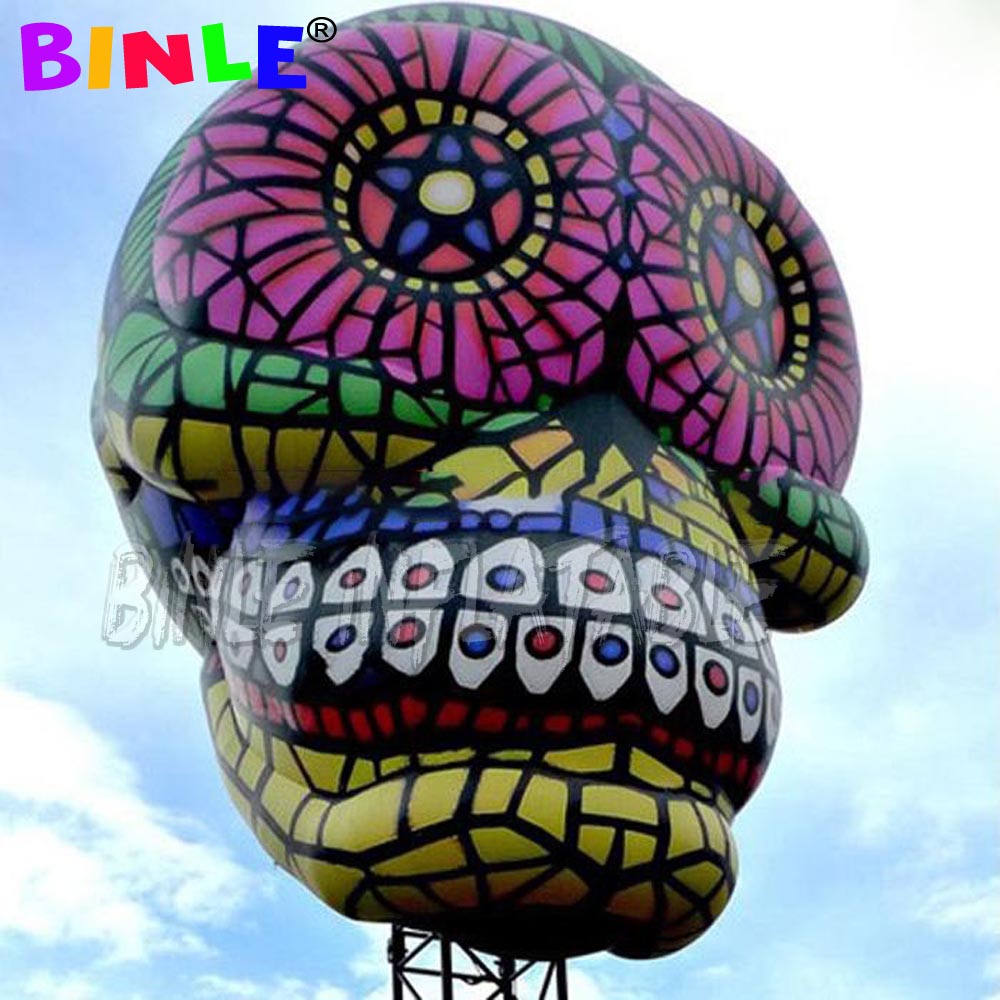 New Arrival festival inflatable skull Halloween for sale giant ghost skeleton head fors Club Party Stage Decoration
