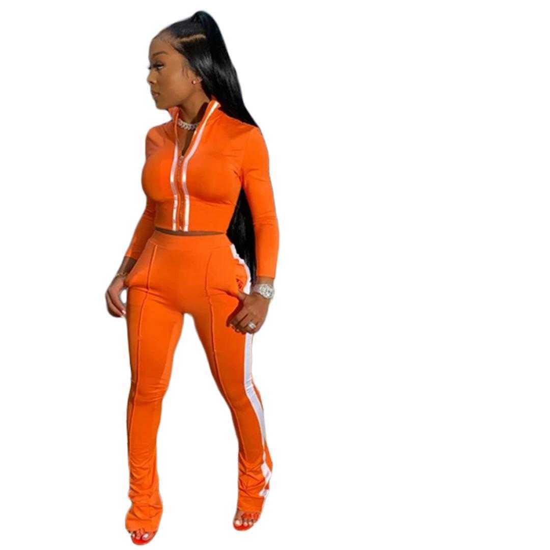 Designer 2023 pants Womens Tracksuit Two Strip Long Sleeve Sets 2 Piece Outfits Bodycon Sports Set DHL
