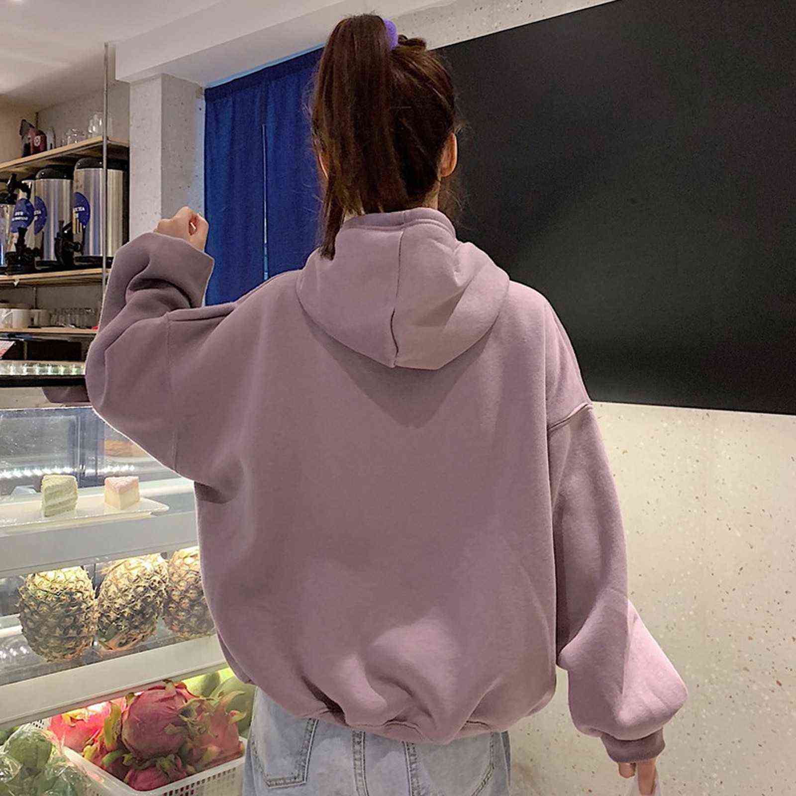 Hooded Women Casual Hoodie Korean Letter Printed Harajuku Crewneck Sweatshirt Women Autumn Letter Print Hoodies Teen Clothes 211109