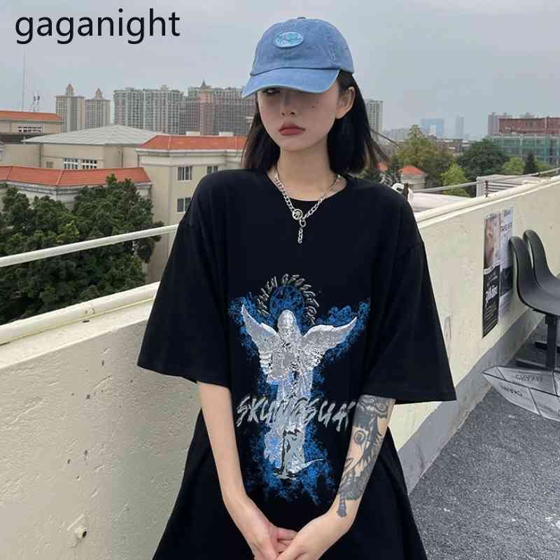 Gaganight Women Oversized Harajuku T-shirt Short Sleeve O Neck Fashion Hip Hop Summer Tee-shirts for Women High Street 210519, Black
Gaganight Women Oversized Harajuku T-shirt Short Sleeve O Neck Fashion Hip Hop Summer Tee-shirts for Women High Street 210519, Black
