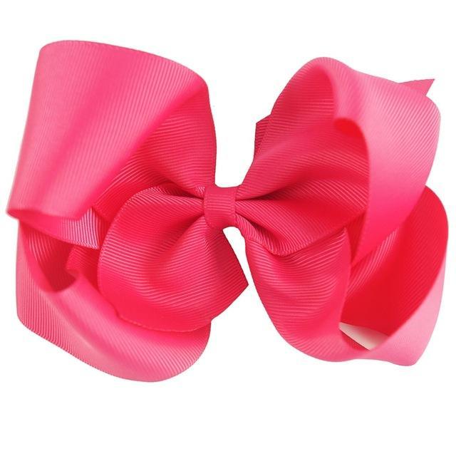 2021 6 Inch Big Grosgrain Ribbon Solid Hair Bows With Clips Girls Kids Hair Clips Headwear Boutique Hair Accessories