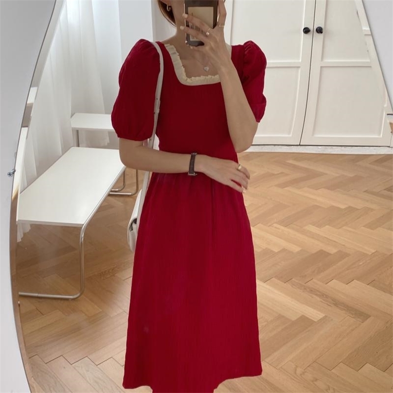 Summer Short Sleeves Elegance Sweet A-Line Square Collar Brief Girls OL Chic All Match Long Dresses Vestidos 210525, Purple
Summer Short Sleeves Elegance Sweet A-Line Square Collar Brief Girls OL Chic All Match Long Dresses Vestidos 210525, Purple