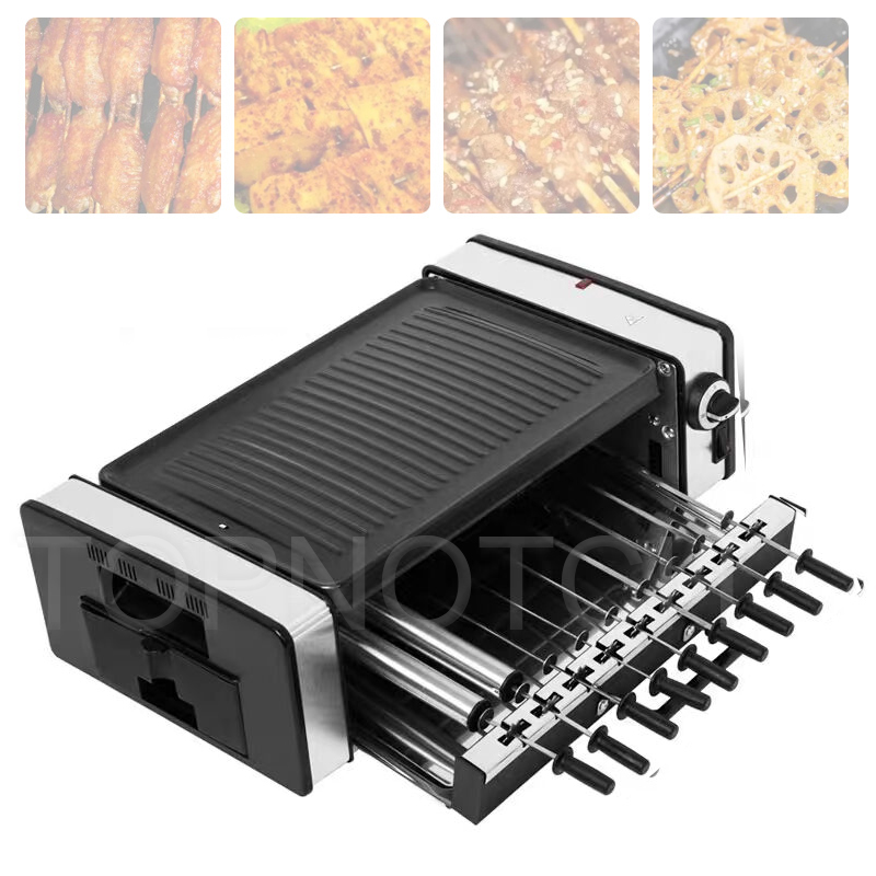 220V Household Electric Barbecues Machine Automatic Rotating Grill Skewers Maker Smoke Free Non Stick Barbecue Rack