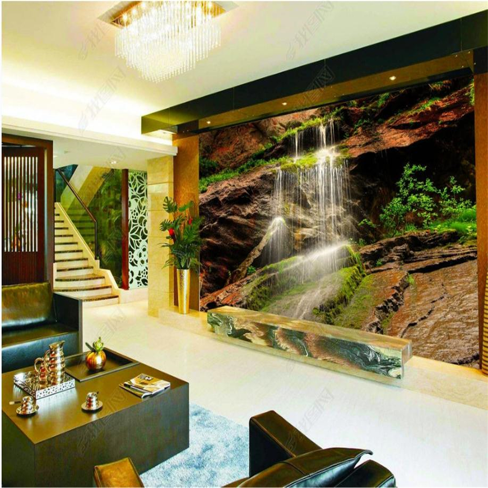 Photo Fresh waterfall wallpapers HD background wall beautiful scenery wallpapers