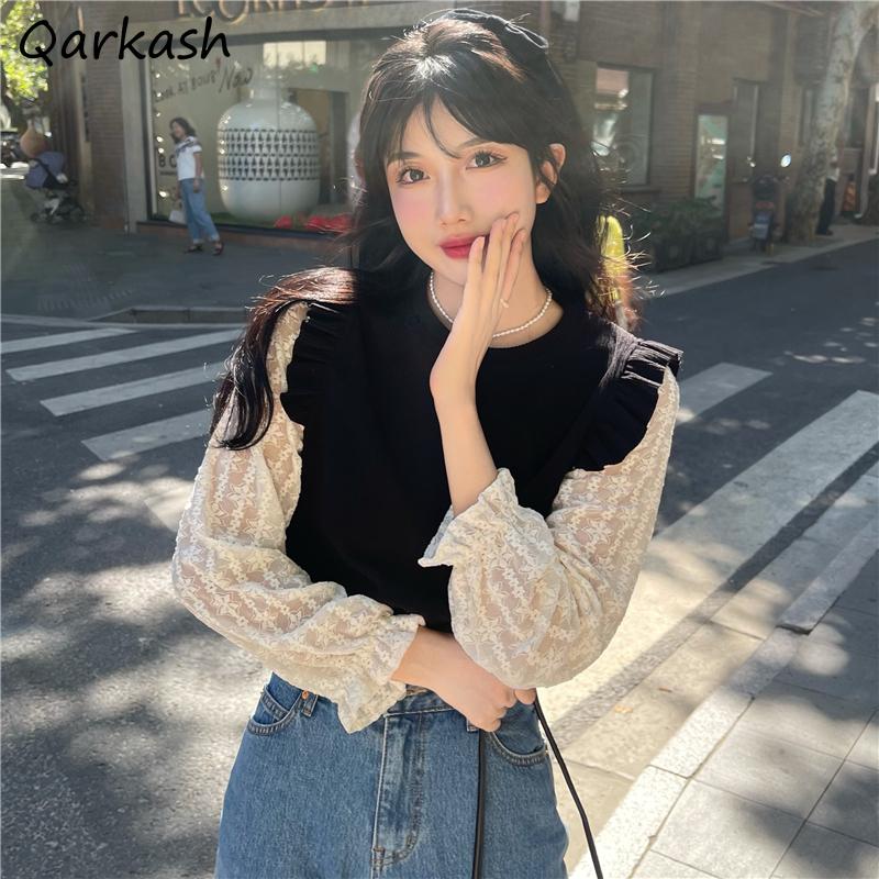 Women's Blouses & Shirts Women Patchwork O-neck Lace Design Tops Autumn Simple Clothing Mujer Harajuku Stylish Vintage Tender Basic Est Y2K, White
Women's Blouses & Shirts Women Patchwork O-neck Lace Design Tops Autumn Simple Clothing Mujer Harajuku Stylish Vintage Tender Basic Est Y2K, White