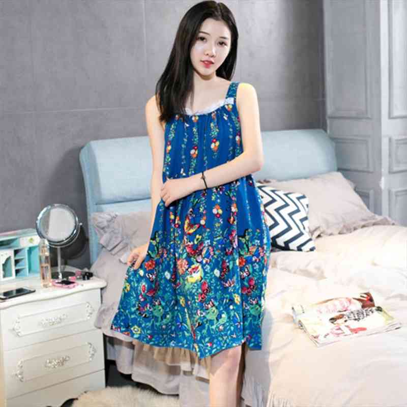 Sexy Nightdress Sleeveless Print Nightgown Cotton Night Wear Women Summer Spaghetti Strap Plus Size Nightgowns E1133, Black;red
Sexy Nightdress Sleeveless Print Nightgown Cotton Night Wear Women Summer Spaghetti Strap Plus Size Nightgowns E1133, Black;red