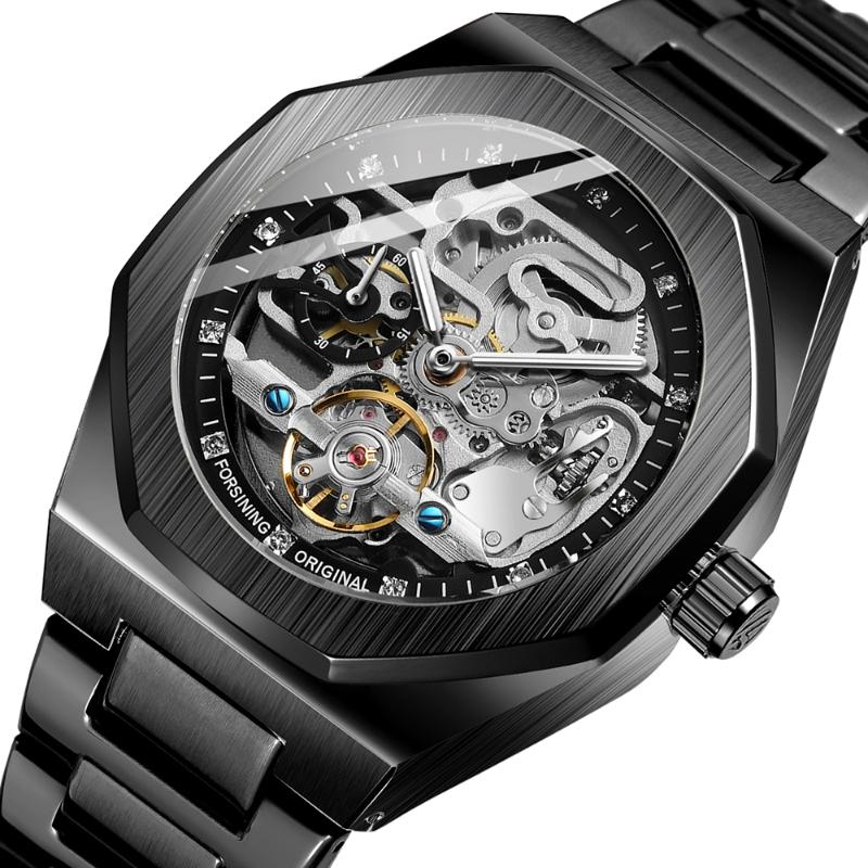 Wristwatches Forsining Classic Tourbillion Mechanical Watch Skeleton Steampunk Design Mens Waterproof Automatic Wristwatch Relogio Masculino, Gold
Wristwatches Forsining Classic Tourbillion Mechanical Watch Skeleton Steampunk Design Mens Waterproof Automatic Wristwatch Relogio Masculino, Gold