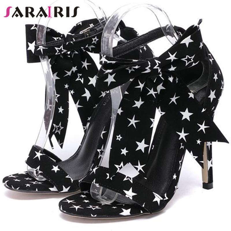 Sandals SARAIRIS Female Sexy High Thin Heels 2021 Fashion Butterfly Knot Women Sweet Stars Print Party Shoes Woman, Black
Sandals SARAIRIS Female Sexy High Thin Heels 2021 Fashion Butterfly Knot Women Sweet Stars Print Party Shoes Woman, Black