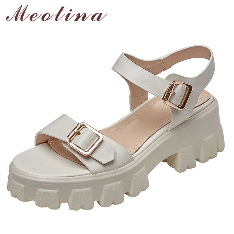 Meotina Shoes Women Natural Genuine Leather Sandals Platform High Heel Sandals Round Toe Thick Lady Footwear Summer Beige 34-43 210608
Meotina Shoes Women Natural Genuine Leather Sandals Platform High Heel Sandals Round Toe Thick Lady Footwear Summer Beige 34-43 210608