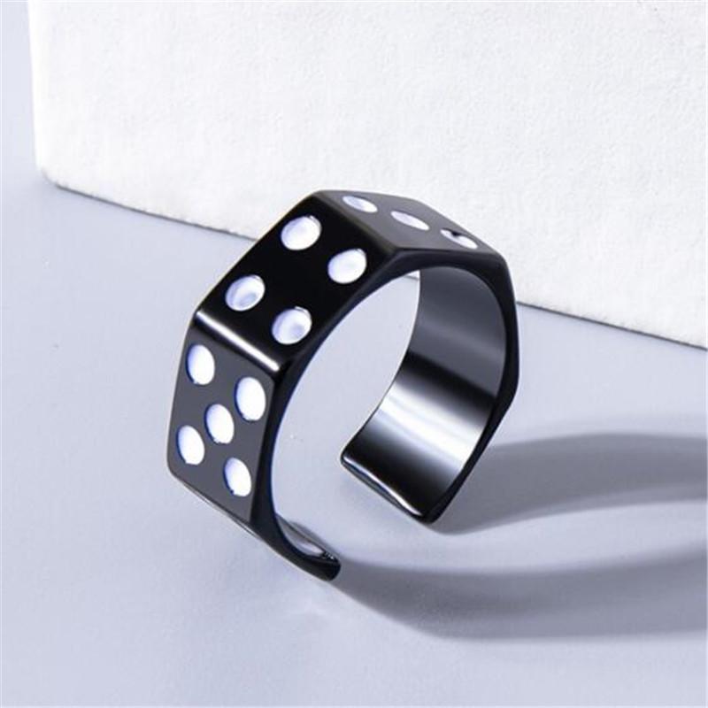Cluster Rings Creative Stainless Steel Interesting Dice Ring Black Gold Silver Color Finger For Men Women Adjustable Opening Jewelry
Cluster Rings Creative Stainless Steel Interesting Dice Ring Black Gold Silver Color Finger For Men Women Adjustable Opening Jewelry