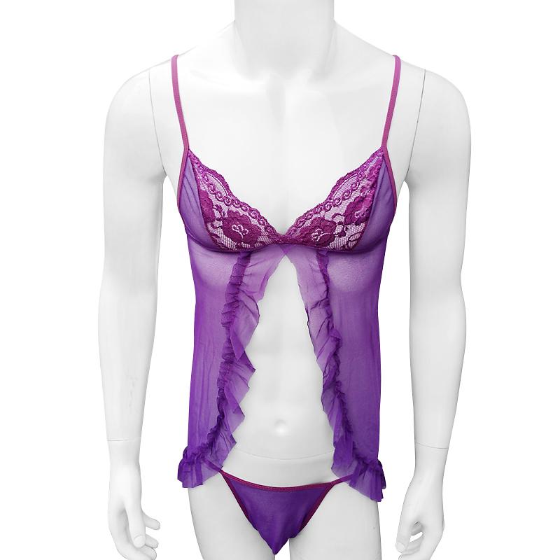Bras Sets Sexy Lace Sissy Lingerie Set With Thong Sleepwear For Mens Nightwear Crossdresser Dress See Through Funny, Black
Bras Sets Sexy Lace Sissy Lingerie Set With Thong Sleepwear For Mens Nightwear Crossdresser Dress See Through Funny, Black