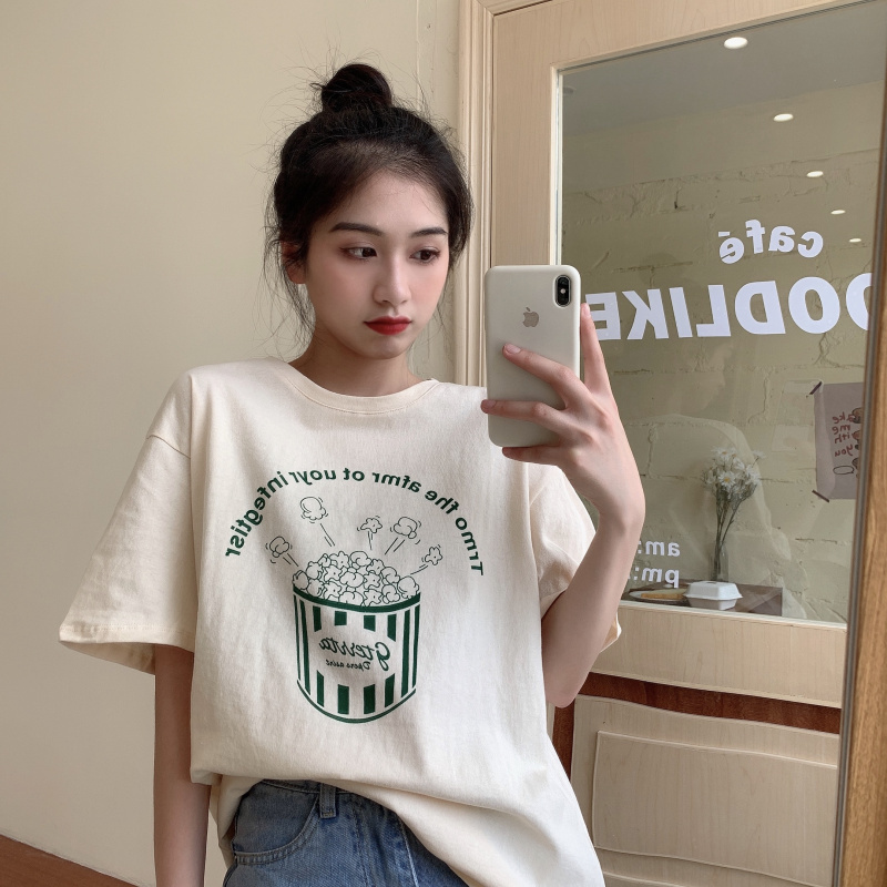 Qooth Spring T shirt Harajuku Loose T Shirt Women Fashion Letter Printed T-shirt Tee Beige Tops Casual Female T-shirt QH2330 210518, Dark grey
Qooth Spring T shirt Harajuku Loose T Shirt Women Fashion Letter Printed T-shirt Tee Beige Tops Casual Female T-shirt QH2330 210518, Dark grey