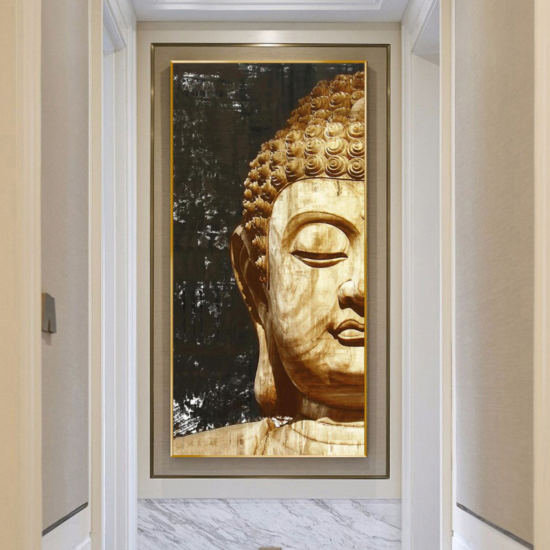 Wall Decoracion Buddha Head Poster Canvas Painting Black And White Gold Wall Art Pictures For Living Room Posters And Prints