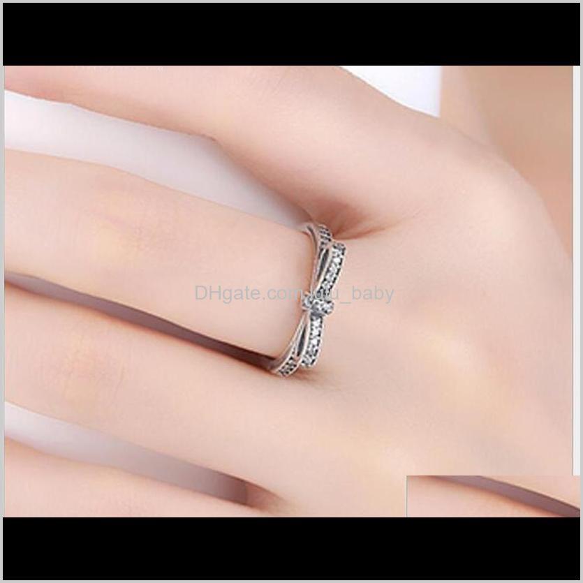 Band Jewelry Drop Delivery 2021 Sier Sparkling Bow Knot Stackable Ring Pandora Style Sterling Sliver Wedding Rings With Box Women Birthday Ps
Band Jewelry Drop Delivery 2021 Sier Sparkling Bow Knot Stackable Ring Pandora Style Sterling Sliver Wedding Rings With Box Women Birthday Ps