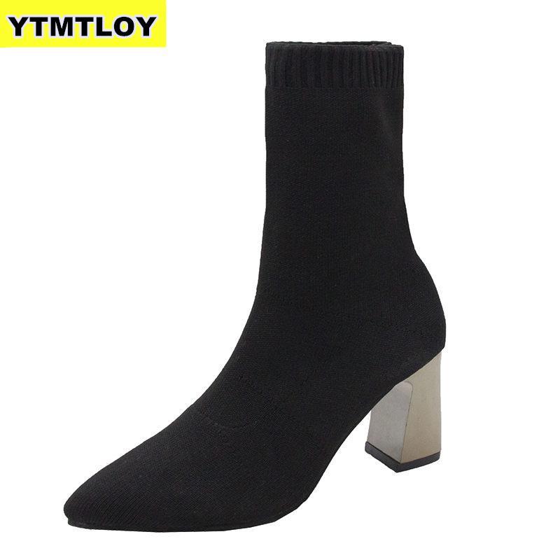 Fashion Ankle Elastic Sock Boots Chunky High Heels Stretch Women Autumn Sexy Booties Pointed Toe Pump Zapatos De Mujer, Black
Fashion Ankle Elastic Sock Boots Chunky High Heels Stretch Women Autumn Sexy Booties Pointed Toe Pump Zapatos De Mujer, Black