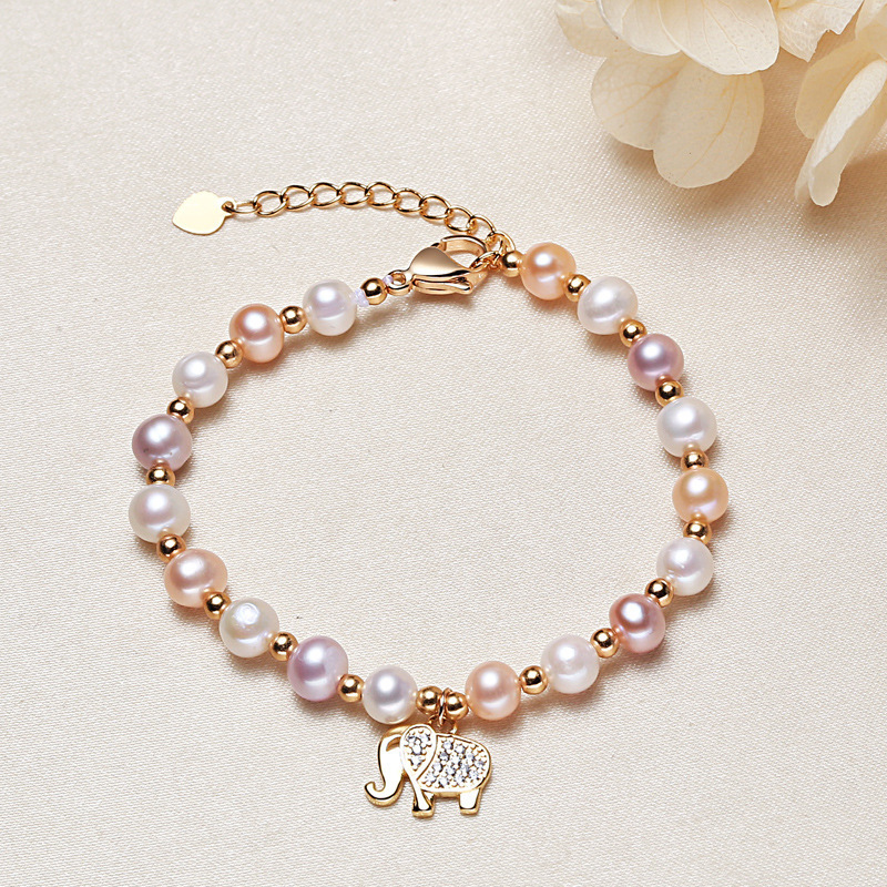 Beautiful Ladies Elephant Charm Colorful Fresh Water Pearl Bracelet Korean Style Jewelry
Beautiful Ladies Elephant Charm Colorful Fresh Water Pearl Bracelet Korean Style Jewelry