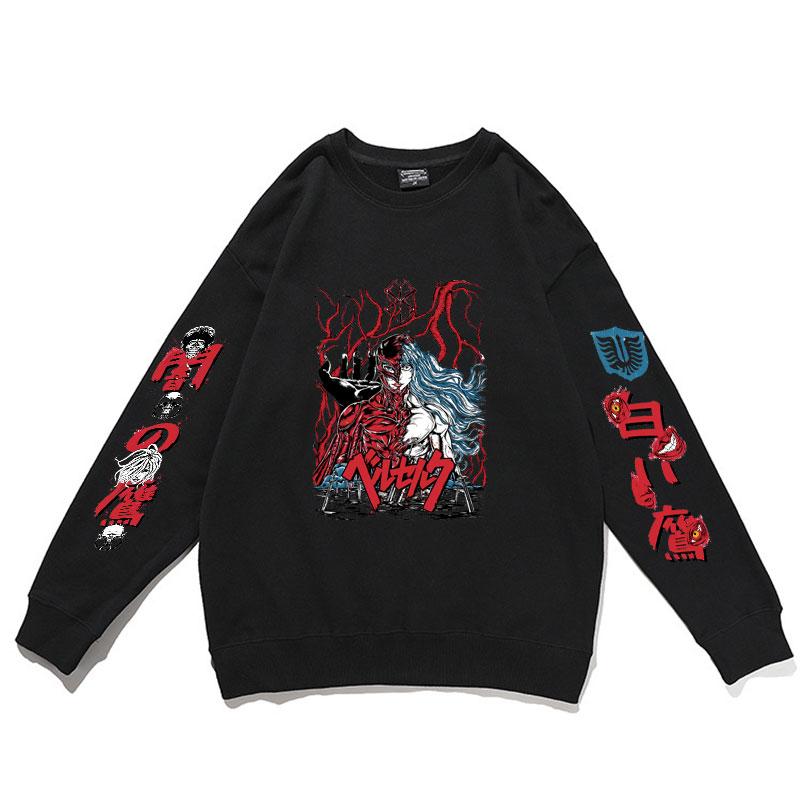Men' Hoodies & Sweatshirts Anime Berserk Guts Pullover Men Women Harajuku Cartoon Print Pullovers Cotton Mens Fashion Round Neck Sweatshirt, Black
Men' Hoodies & Sweatshirts Anime Berserk Guts Pullover Men Women Harajuku Cartoon Print Pullovers Cotton Mens Fashion Round Neck Sweatshirt, Black