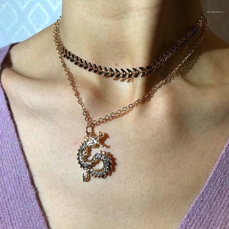 Fashion Double Layer Gold Link Chain Crystal Dragon Pendant Necklace For Women Men Punk Animals Choker Jewelry Gift Chains
Fashion Double Layer Gold Link Chain Crystal Dragon Pendant Necklace For Women Men Punk Animals Choker Jewelry Gift Chains
