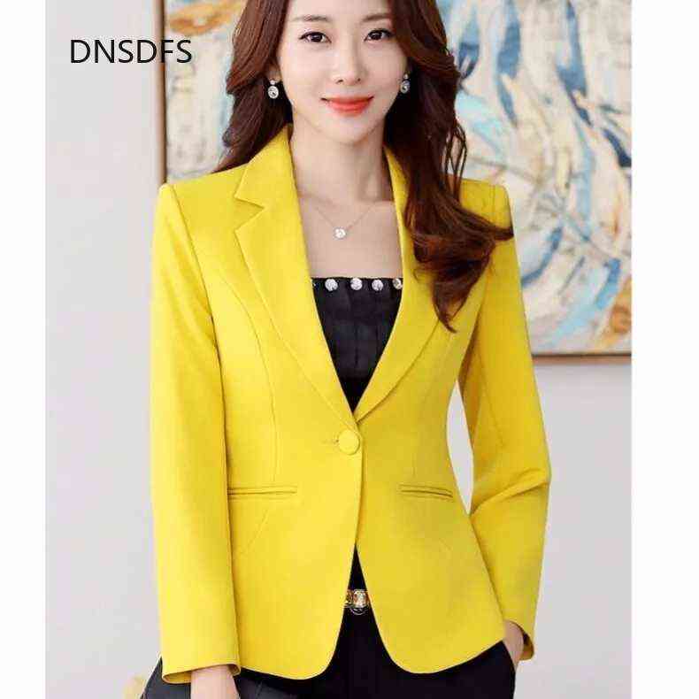 Black Suit Jacket Women Slim Blazer Spring Summer Blue s Korean Office White Three-quarter Sleeve Casual Coat mujer 211122