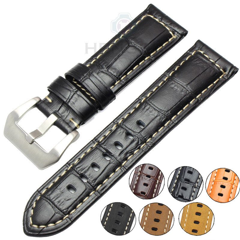 22mm 24mm Watchbands Men Thick Genuine Leather Watch Band Strap For Panerai Bracelet Brown Black Wristwatches Accessories
22mm 24mm Watchbands Men Thick Genuine Leather Watch Band Strap For Panerai Bracelet Brown Black Wristwatches Accessories