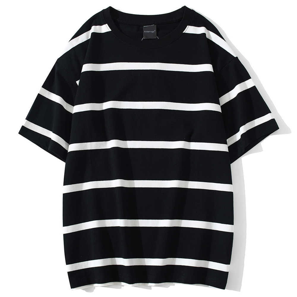 Aolamegs Men T Shirt Color Block Print 3 color Optional Tee Shirts Simple High Street Basic All-match Cargo Tops Male Streetwear 210715