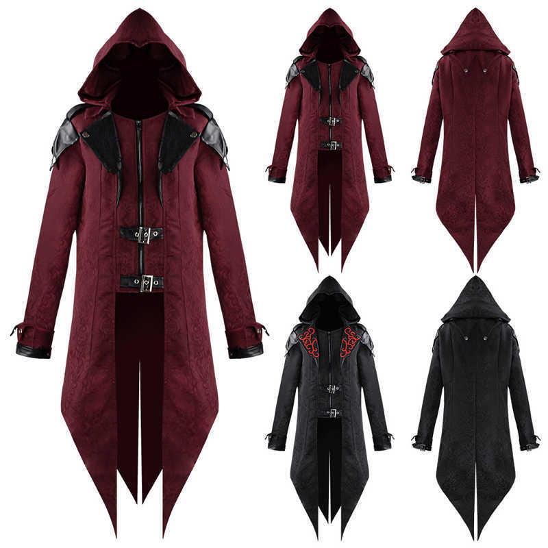 Halloween Cosplay Man Medieval Costume Mens Victorian Black Retro Patchwork Jacket Steampunk Trench Coat Tailcoat Gothic Uniform H0910, Color2
Halloween Cosplay Man Medieval Costume Mens Victorian Black Retro Patchwork Jacket Steampunk Trench Coat Tailcoat Gothic Uniform H0910, Color2