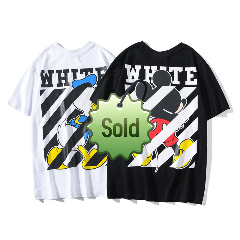 Trendy T shirt Chao Brand Spring and Summer Ow Cartoon Striped Printed Unisex Short Sleeve, White
Trendy T shirt Chao Brand Spring and Summer Ow Cartoon Striped Printed Unisex Short Sleeve, White