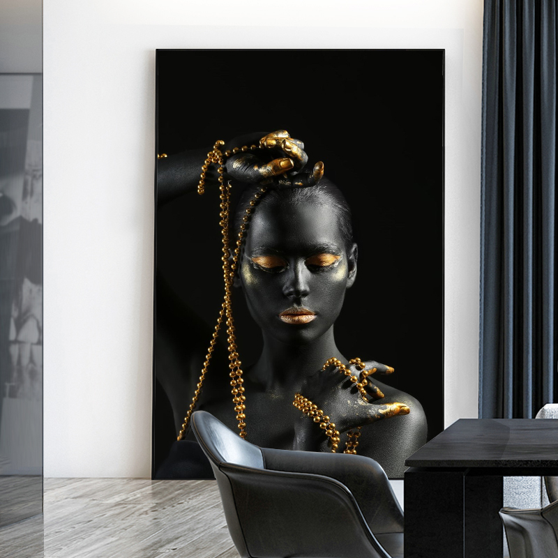 Modern Black Golden Nude African Women Oil Painting on Canvas Posters and Prints Scandinavian Wall Art Picture for Living Room
Modern Black Golden Nude African Women Oil Painting on Canvas Posters and Prints Scandinavian Wall Art Picture for Living Room