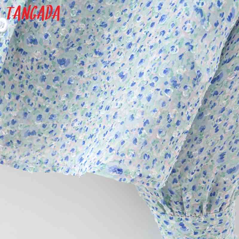 Women Retro Flowers Print Oversize Collar Long Sleeve Chic Female Blouse Shirt Tops 2M12 210416