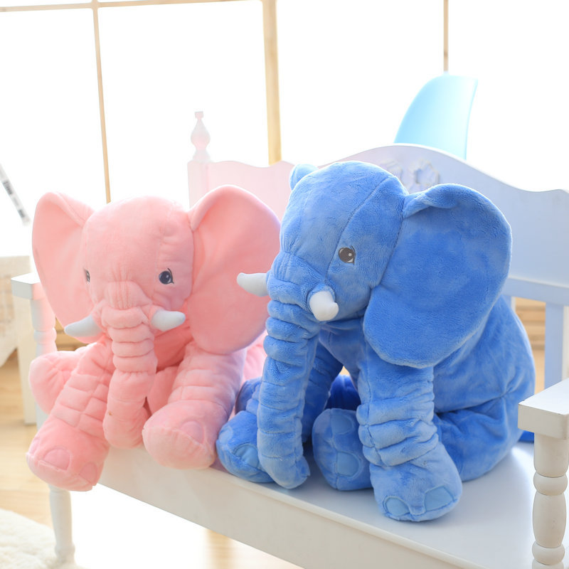 60cm 40cm Soft Plush Elephant Pillow Baby Sleeping Back Cushion stuffed animals Pillows Newborn Doll Playmate Cushions Kids Toys S4426693