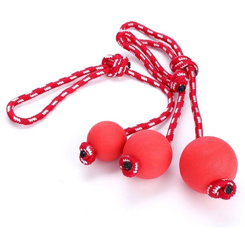 Interactive Dog Toys For Large Rubber Elastic Ball Puppy Toy Piercing Rope Toy Chew Bite Resistant
