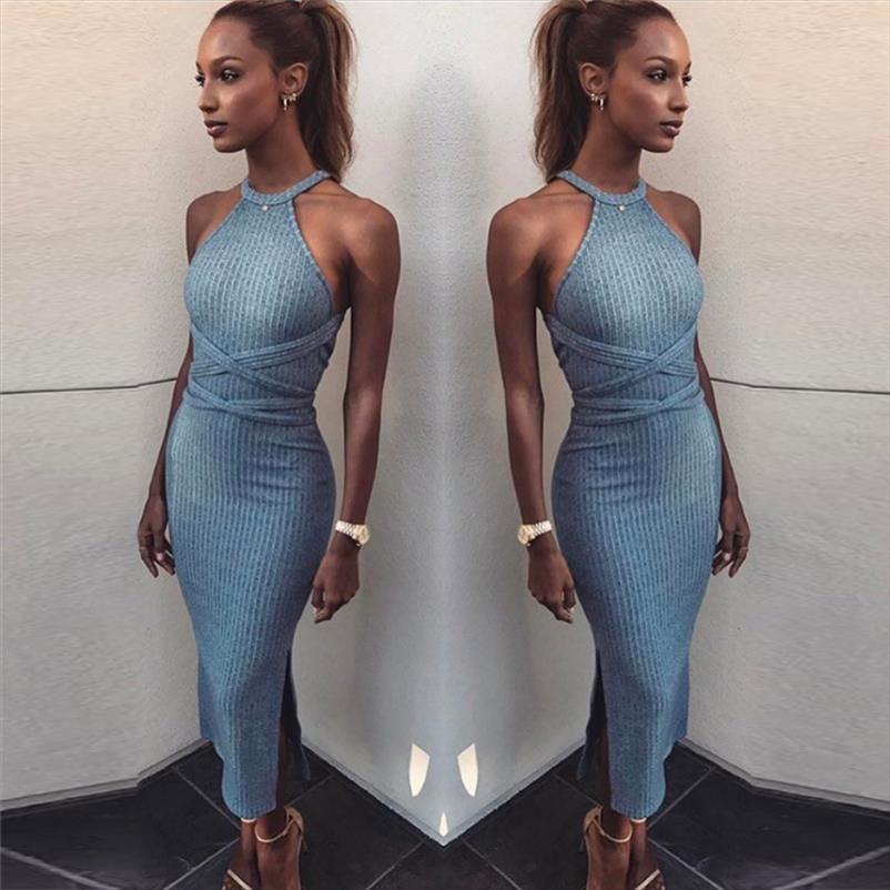 summer sheath clothes party womens dress halter neck sleeveless slit slim backless bandage grey, Black;gray
summer sheath clothes party womens dress halter neck sleeveless slit slim backless bandage grey, Black;gray