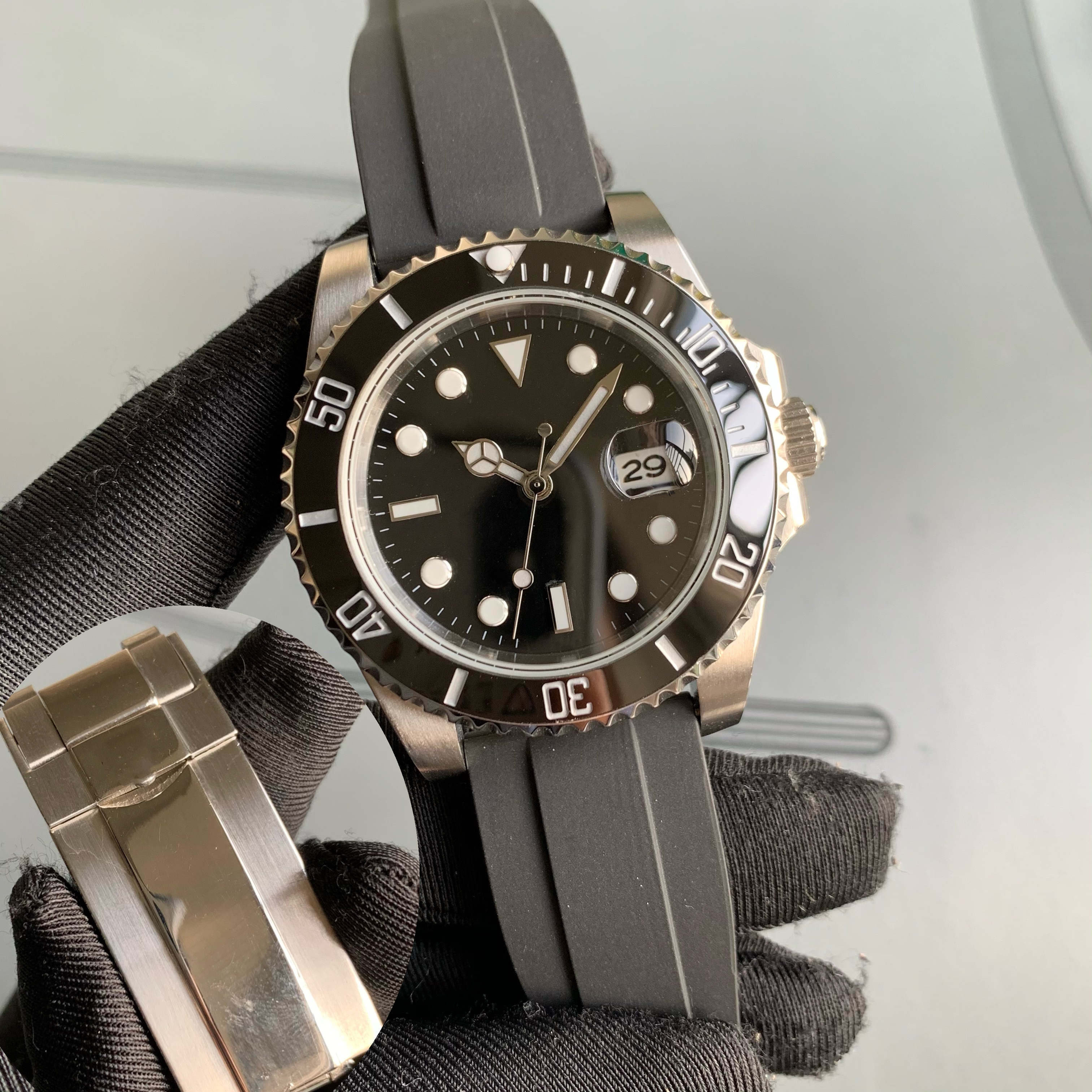 mens automatic mechanical ceramics watches 41mm full stainless steel Gliding clasp Swim wristwatches sapphire luminous watch montre de luxe 78, Customize
mens automatic mechanical ceramics watches 41mm full stainless steel Gliding clasp Swim wristwatches sapphire luminous watch montre de luxe 78, Customize